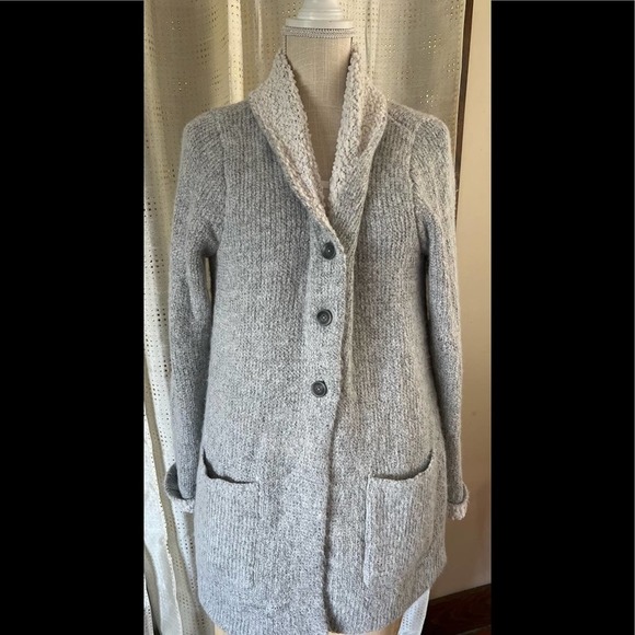 J. Jill Sweaters - J. Jill Gray and White Soft Button Front Cardigan Sweater size Small